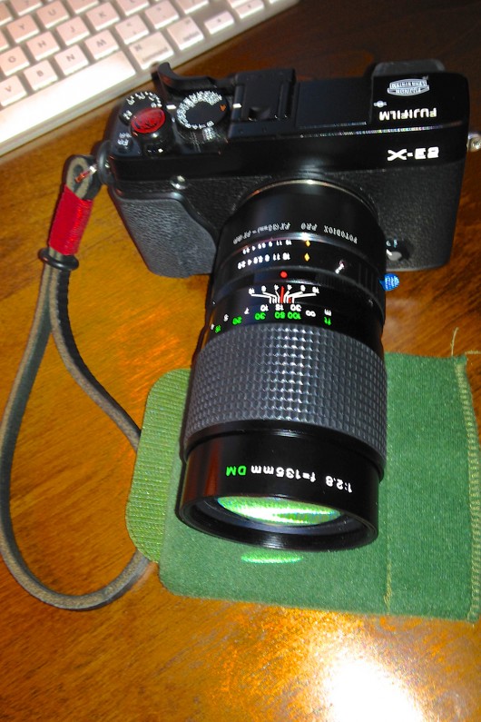 Fuji-X-E2-Fujinon-135mm-f2-SLR-Lens-Fotodiox-Adapter-1